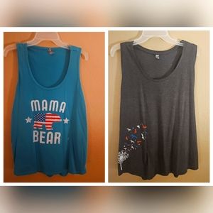 Womens Racer back 2xl tank set *Patriotic* 4th of july** set of 2